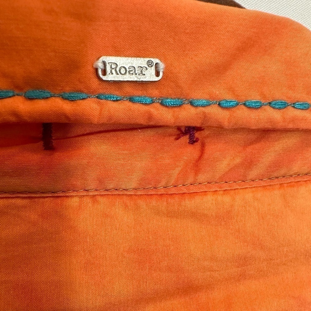 Destined To ROAR Button Up Shirt Rhinestone Pearl Snap Button XL Western Cowgirl - Picture 12 of 16